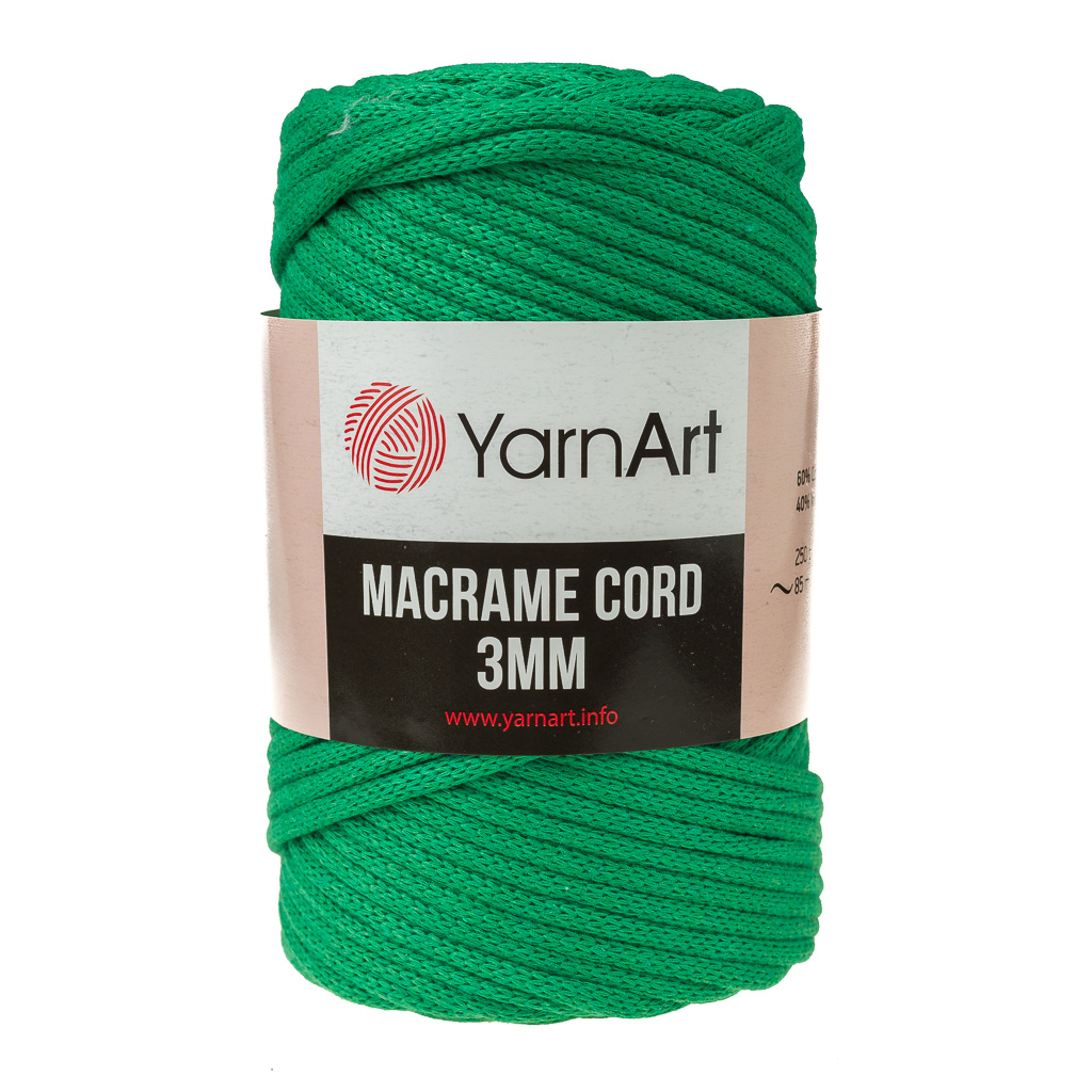 YARNART MACRAME CORD 3 MM - MACRAME CORD GREEN - 802
